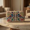 Hand Embroidered Ethnic Clutch Bag for Women | Premium Artisan Designer Potli Purse | Multicolor Bird Embroidery Handbag