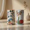 Hand Painted Tribal Art Pen Stand Set | Wooden Desk Organizer | Artisan Gond Art Decorative Holder (Set of 2)
