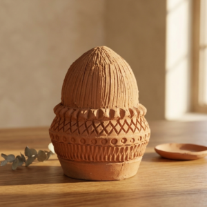 Handcrafted Terracotta Decorative Pot | Artisan Clay Handi Showpiece | Traditional Earthen Home Décor Accent